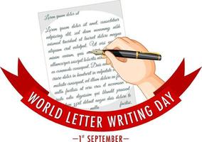 wereld brief schrijven dag banner ontwerp vector