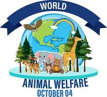 wereld dierenwelzijn dag poster vector