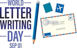 wereld brief schrijven dag posterontwerp vector