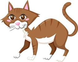 bruine kat in cartoonstijl vector