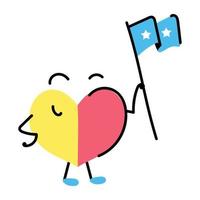 creatief ontworpen platte sticker van vlag vector