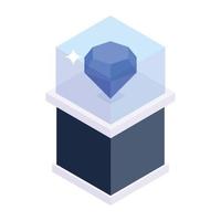 diamant in een container vector