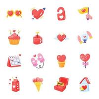 set van romantische liefde handgetekende stickers vector