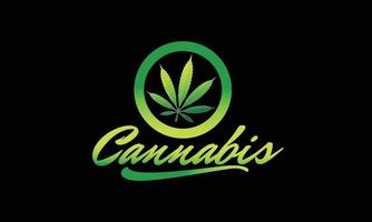 cannabis groen blad logo ontwerpsjabloon vector