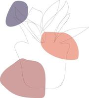 mooie hand getekende bloemen bladeren en bloemen één lijn kunst op witte afbeelding vector