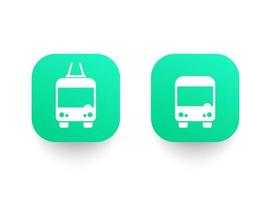 pictogrammen voor bus en trolleybus vector
