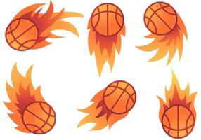 Basketball on fire vectors