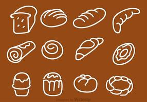 Hand getekende brood vector iconen