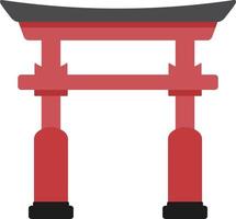 cartoon torii decoratie, japans cultuurelement. vector