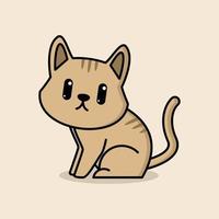 eenvoudig minimalistisch cartoon schattig kattenlogo vector