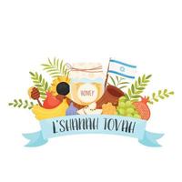 gelukkige rosj hasjana-dag, shana tova-wenskaart vector