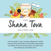 gelukkige rosj hasjana-dag, shana tova-wenskaart vector