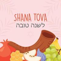 gelukkige rosj hasjana-dag, shana tova-wenskaart vector