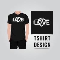 liefde en hart vorm t-shirt ontwerp vectorillustratie vector