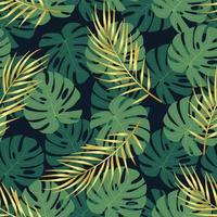 tropische bladeren naadloos patroon vector