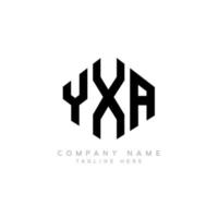 yxa letter logo-ontwerp met veelhoekvorm. yxa veelhoek en kubusvorm logo-ontwerp. yxa zeshoek vector logo sjabloon witte en zwarte kleuren. yxa-monogram, bedrijfs- en onroerendgoedlogo.