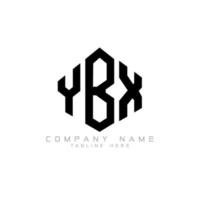 ybx letter logo-ontwerp met veelhoekvorm. ybx veelhoek en kubusvorm logo-ontwerp. ybx zeshoek vector logo sjabloon witte en zwarte kleuren. ybx-monogram, bedrijfs- en onroerendgoedlogo.