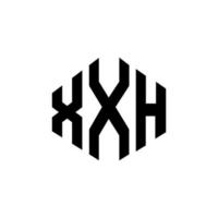 xxh letter logo-ontwerp met veelhoekvorm. xxh veelhoek en kubusvorm logo-ontwerp. xxh zeshoek vector logo sjabloon witte en zwarte kleuren. xxh monogram, bedrijfs- en vastgoedlogo.