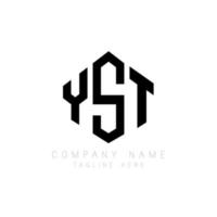 yst letter logo-ontwerp met veelhoekvorm. yst veelhoek en kubusvorm logo-ontwerp. yst zeshoek vector logo sjabloon witte en zwarte kleuren. yst monogram, bedrijfs- en onroerend goed logo.