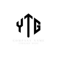 ytg letter logo-ontwerp met veelhoekvorm. ytg veelhoek en kubusvorm logo-ontwerp. ytg zeshoek vector logo sjabloon witte en zwarte kleuren. ytg-monogram, bedrijfs- en onroerendgoedlogo.