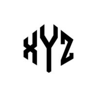 xyz letter logo-ontwerp met veelhoekvorm. xyz veelhoek en kubusvorm logo-ontwerp. xyz zeshoek vector logo sjabloon witte en zwarte kleuren. xyz monogram, business en onroerend goed logo.