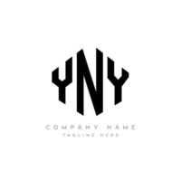 yny letter logo-ontwerp met veelhoekvorm. yny veelhoek en kubusvorm logo-ontwerp. yny zeshoek vector logo sjabloon witte en zwarte kleuren. yny monogram, business en onroerend goed logo.