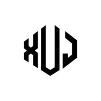 xuj letter logo-ontwerp met veelhoekvorm. xuj veelhoek en kubusvorm logo-ontwerp. xuj zeshoek vector logo sjabloon witte en zwarte kleuren. xuj-monogram, bedrijfs- en onroerendgoedlogo.