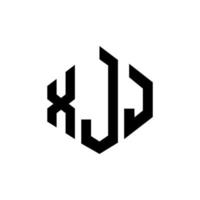 xjj letter logo-ontwerp met veelhoekvorm. xjj veelhoek en kubusvorm logo-ontwerp. xjj zeshoek vector logo sjabloon witte en zwarte kleuren. xjj monogram, bedrijfs- en vastgoedlogo.