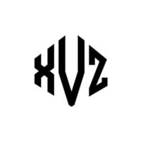 xvz letter logo-ontwerp met veelhoekvorm. xvz veelhoek en kubusvorm logo-ontwerp. xvz zeshoek vector logo sjabloon witte en zwarte kleuren. xvz monogram, bedrijfs- en onroerend goed logo.