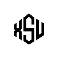 xsu letter logo-ontwerp met veelhoekvorm. xsu veelhoek en kubusvorm logo-ontwerp. xsu zeshoek vector logo sjabloon witte en zwarte kleuren. xsu-monogram, bedrijfs- en onroerendgoedlogo.