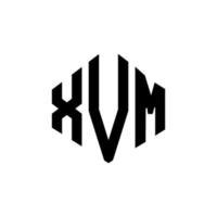 xvm letter logo-ontwerp met veelhoekvorm. xvm veelhoek en kubusvorm logo-ontwerp. xvm zeshoek vector logo sjabloon witte en zwarte kleuren. xvm monogram, bedrijfs- en onroerend goed logo.