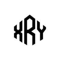 xry letter logo-ontwerp met veelhoekvorm. xry veelhoek en kubusvorm logo-ontwerp. xry zeshoek vector logo sjabloon witte en zwarte kleuren. xry monogram, business en onroerend goed logo.