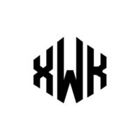 xwk letter logo-ontwerp met veelhoekvorm. xwk veelhoek en kubusvorm logo-ontwerp. xwk zeshoek vector logo sjabloon witte en zwarte kleuren. xwk monogram, bedrijfs- en onroerend goed logo.