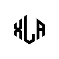 xla letter logo-ontwerp met veelhoekvorm. xla veelhoek en kubusvorm logo-ontwerp. xla zeshoek vector logo sjabloon witte en zwarte kleuren. xla-monogram, bedrijfs- en onroerendgoedlogo.