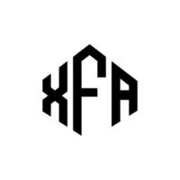 xfa letter logo-ontwerp met veelhoekvorm. xfa veelhoek en kubusvorm logo-ontwerp. xfa zeshoek vector logo sjabloon witte en zwarte kleuren. xfa-monogram, bedrijfs- en onroerendgoedlogo.