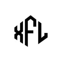 xfl letter logo-ontwerp met veelhoekvorm. xfl logo-ontwerp met veelhoek en kubusvorm. xfl zeshoek vector logo sjabloon witte en zwarte kleuren. xfl-monogram, bedrijfs- en onroerendgoedlogo.