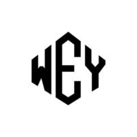 wey letter logo-ontwerp met veelhoekvorm. wey veelhoek en kubusvorm logo-ontwerp. wey zeshoek vector logo sjabloon witte en zwarte kleuren. wey monogram, business en onroerend goed logo.