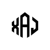xaj letter logo-ontwerp met veelhoekvorm. xaj veelhoek en kubusvorm logo-ontwerp. xaj zeshoek vector logo sjabloon witte en zwarte kleuren. xaj-monogram, bedrijfs- en onroerendgoedlogo.