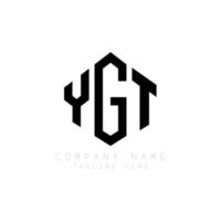 ygt-letterlogo-ontwerp met veelhoekvorm. ygt veelhoek en kubusvorm logo-ontwerp. ygt zeshoek vector logo sjabloon witte en zwarte kleuren. ygt-monogram, bedrijfs- en onroerendgoedlogo.