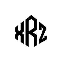 xrz letter logo-ontwerp met veelhoekvorm. xrz veelhoek en kubusvorm logo-ontwerp. xrz zeshoek vector logo sjabloon witte en zwarte kleuren. xrz monogram, business en onroerend goed logo.