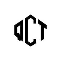 qct letter logo-ontwerp met veelhoekvorm. qct veelhoek en kubusvorm logo-ontwerp. qct zeshoek vector logo sjabloon witte en zwarte kleuren. qct-monogram, bedrijfs- en onroerendgoedlogo.