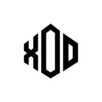 xoo letter logo-ontwerp met veelhoekvorm. xoo veelhoek en kubusvorm logo-ontwerp. xoo zeshoek vector logo sjabloon witte en zwarte kleuren. xoo-monogram, bedrijfs- en onroerendgoedlogo.