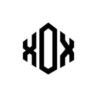 xox letter logo-ontwerp met veelhoekvorm. xox veelhoek en kubusvorm logo-ontwerp. xox zeshoek vector logo sjabloon witte en zwarte kleuren. xox monogram, bedrijfs- en onroerend goed logo.