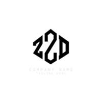 zzd letter logo-ontwerp met veelhoekvorm. zzd veelhoek en kubusvorm logo-ontwerp. zzd zeshoek vector logo sjabloon witte en zwarte kleuren. zzd-monogram, bedrijfs- en onroerendgoedlogo.