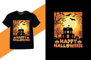 gelukkig halloween retro t-shirtontwerp vector