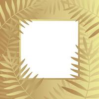 moderne gouden tropische bladeren abstract frame. vector