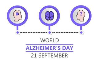 Op 21 september wordt de werelddag van Alzheimer georganiseerd. vector