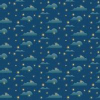 glanzende sterren met wolken naadloos patroon. magische sterrenhemel. ruimte. vector illustratie