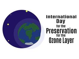 internationale dag voor het behoud van de ozonlaag, idee voor poster, banner, flyer of ansichtkaart vector