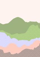 moderne minimalistische kunstachtergrond met bergen en Japanse textuur. hedendaagse poster uit het midden van de eeuw. geschikt voor brochures, wanddecoratie, ansichtkaarten, nieuwsbrief, covers, social media posts. vector
